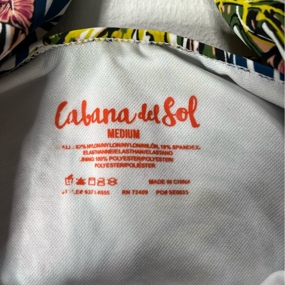 Cabana Del Sol Tropical Print Women's One Piece Swimsuit Medium - Picture 6 of 9